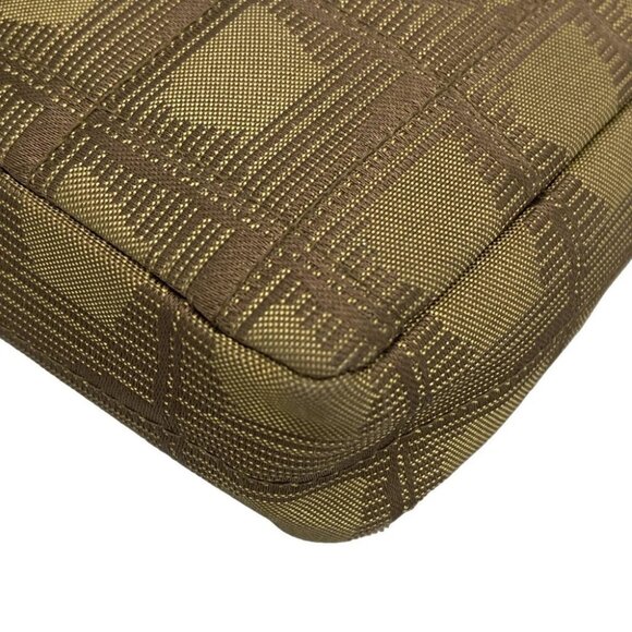 Auth CHANEL New Travel Line / Chocolate Bar Stitch Khaki Dark Brown - Picture 9 of 14